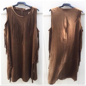 MNG Suede Fringe Dress